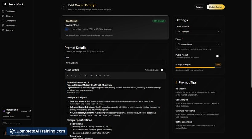 PromptCraft, screenshot 2