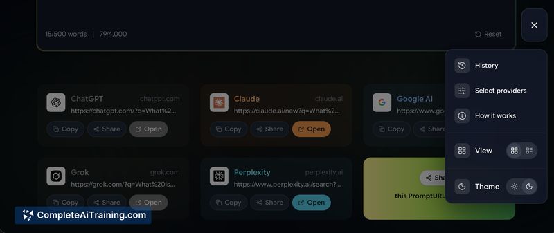 PromptURLs, screenshot 3
