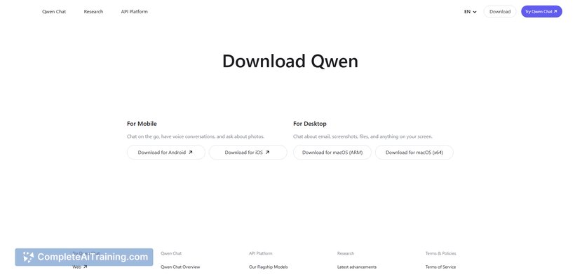 Qwen Chat for Desktop, screenshot 2