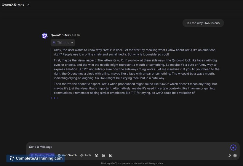 QWQ-Max, screenshot 2