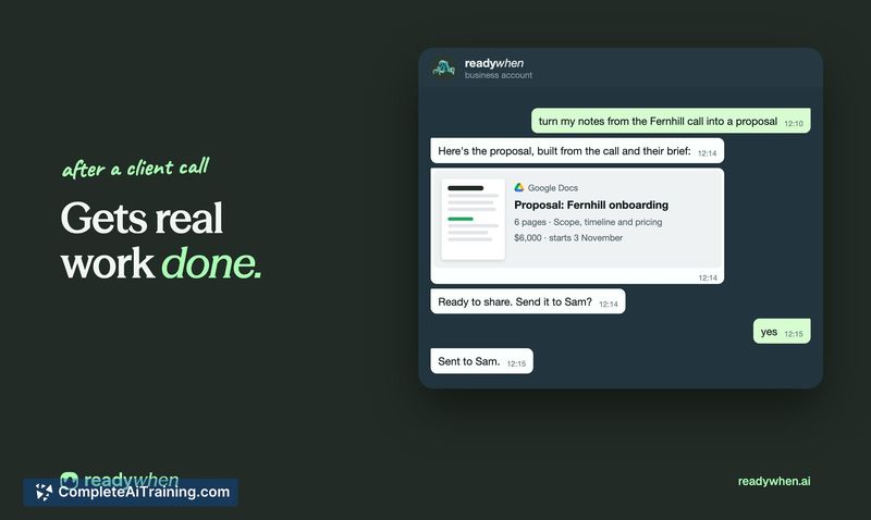 readywhen, screenshot 1