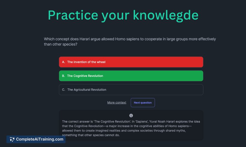 Refresher AI, screenshot 2