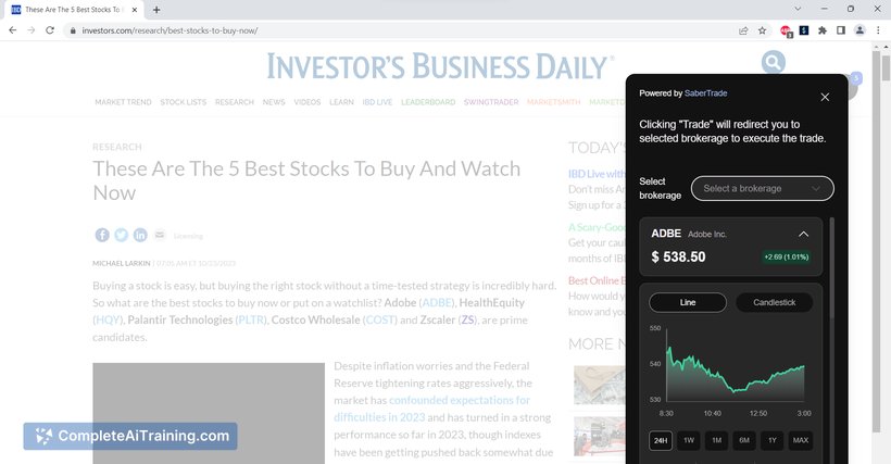 SaberTrade Browser Extension