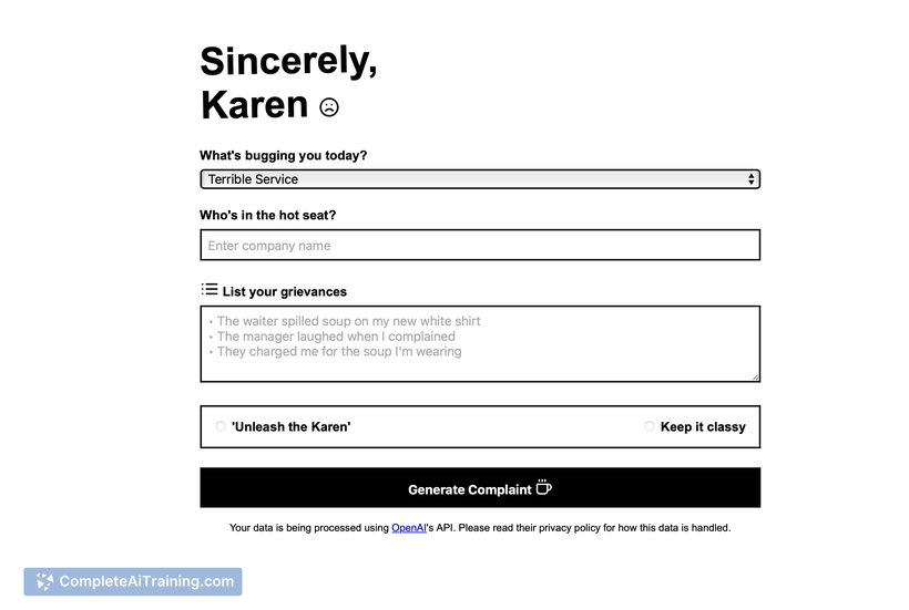 Sincerely Karen