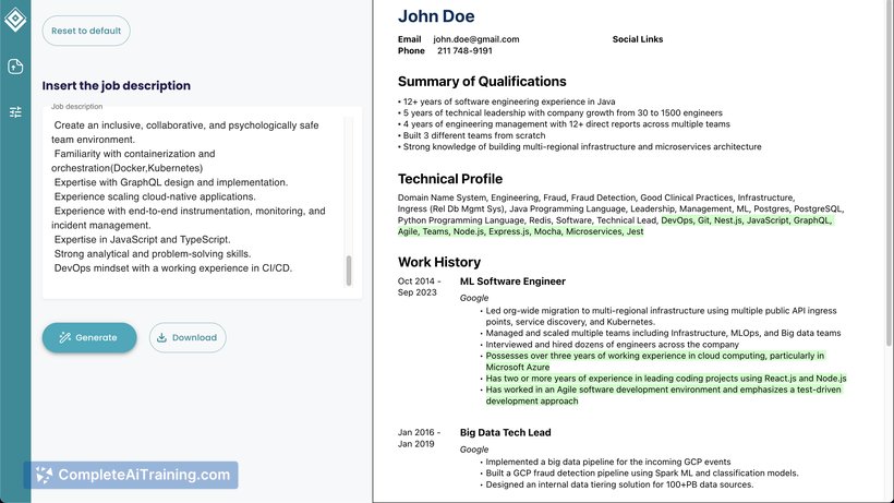 Smart CV Generator, screenshot 4