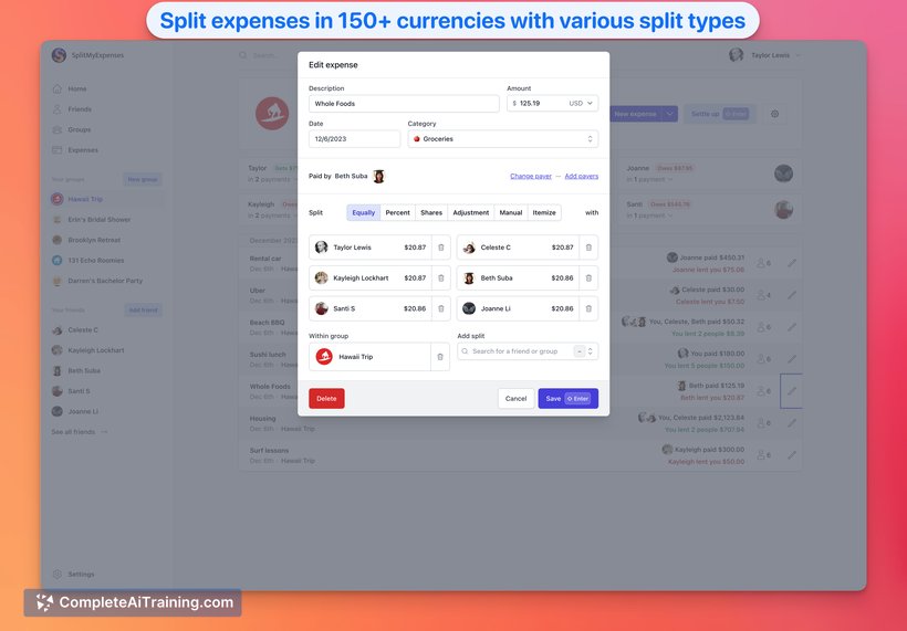 SplitMyExpenses 2.0, screenshot 2