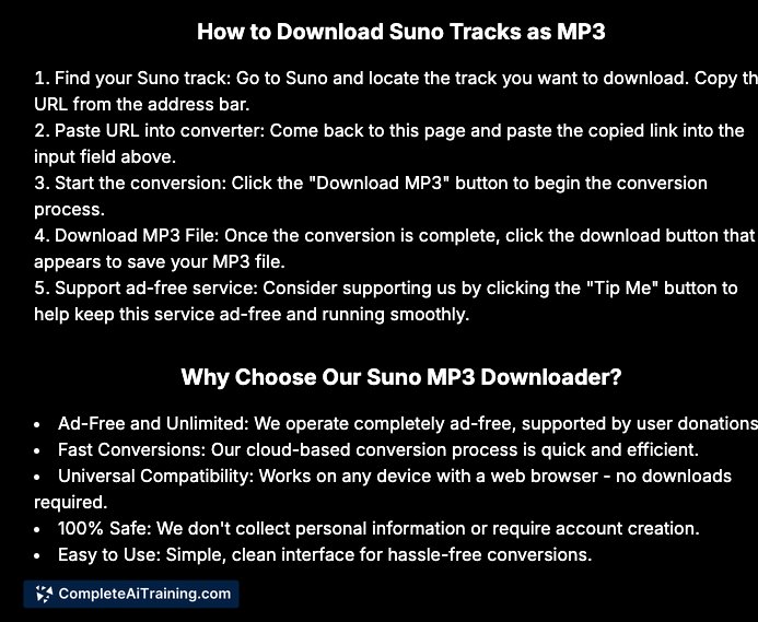 Suno MP3 Downloader, screenshot 2