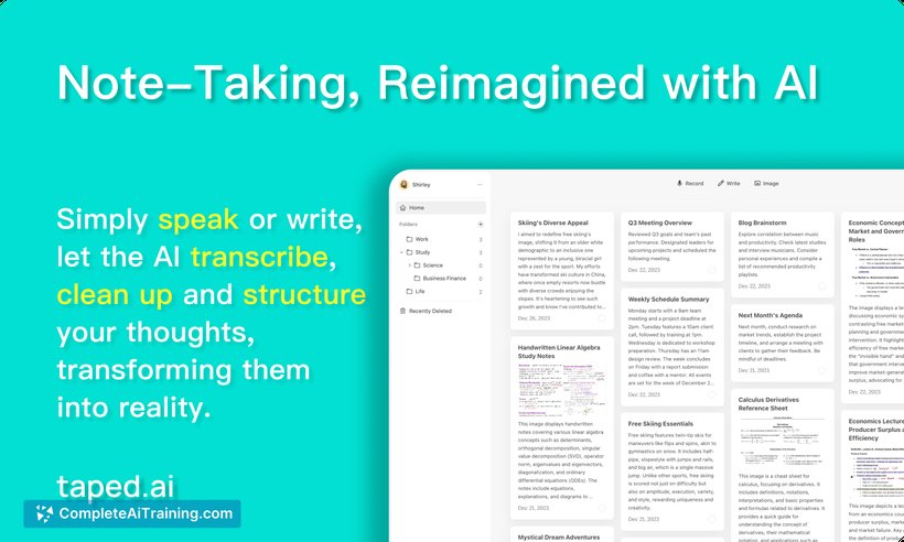 Taped.ai, screenshot 2