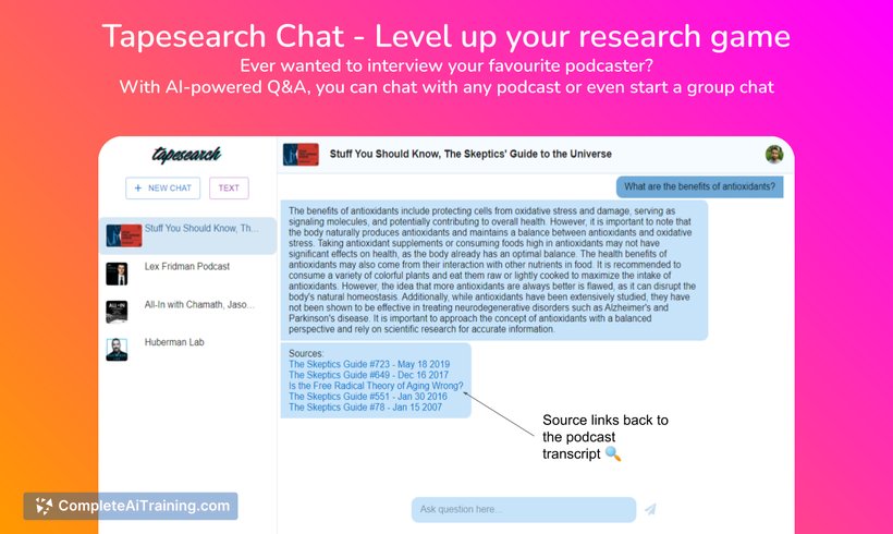 Tapesearch Chat