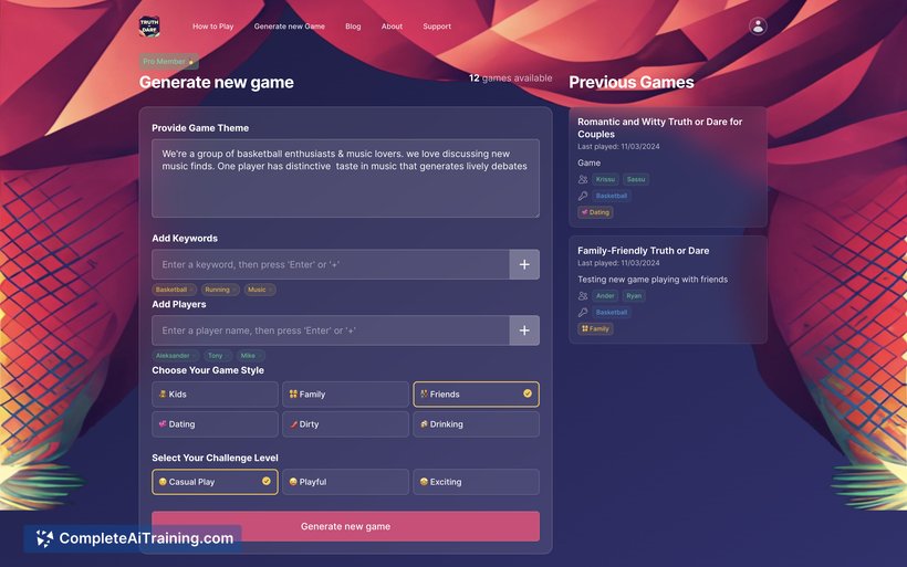 Truth or Dare AI