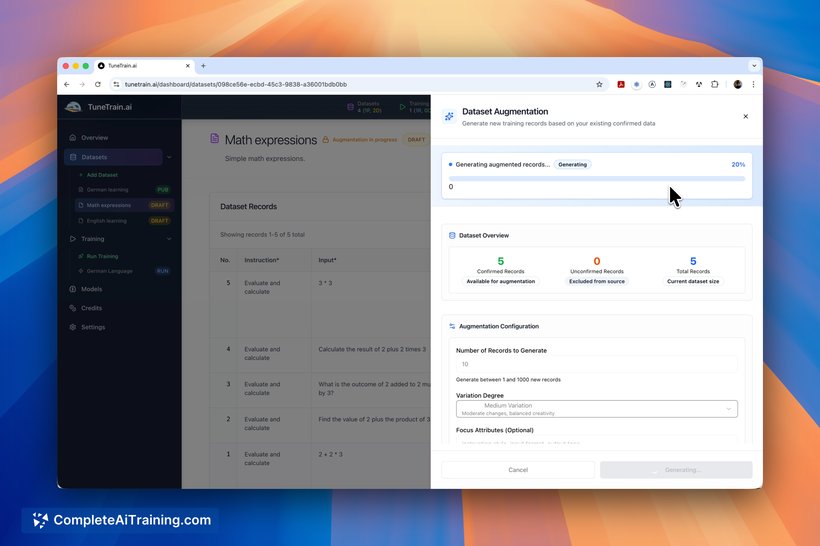 TuneTrain.ai, screenshot 4
