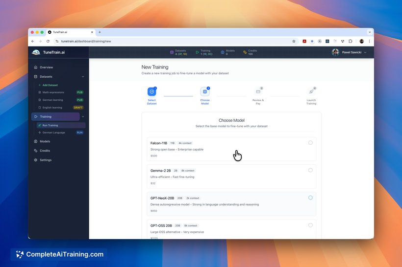 TuneTrain.ai, screenshot 5