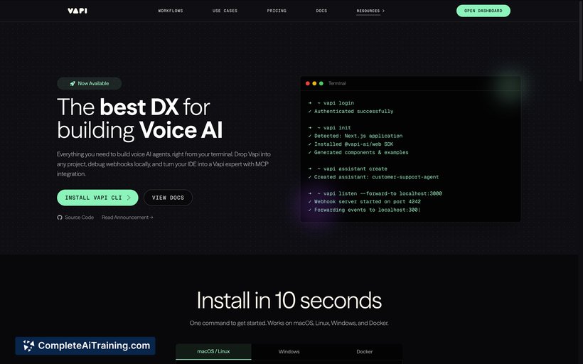 Vapi CLI, screenshot 4