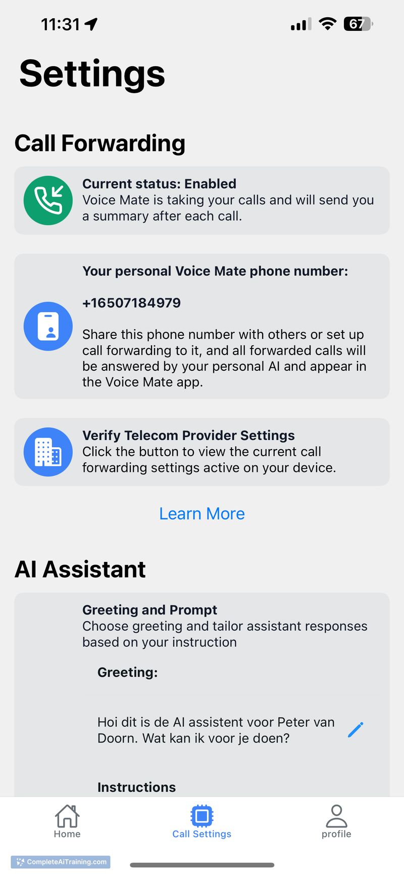 Voice Mate - AI powered Voicemail