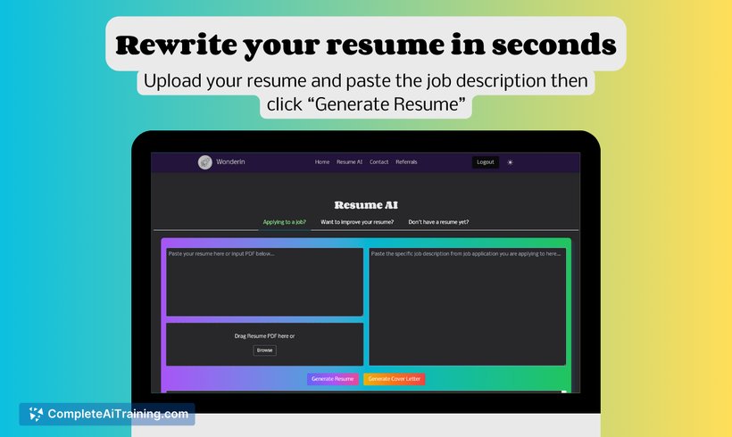 Wonderin Resume AI, screenshot 3