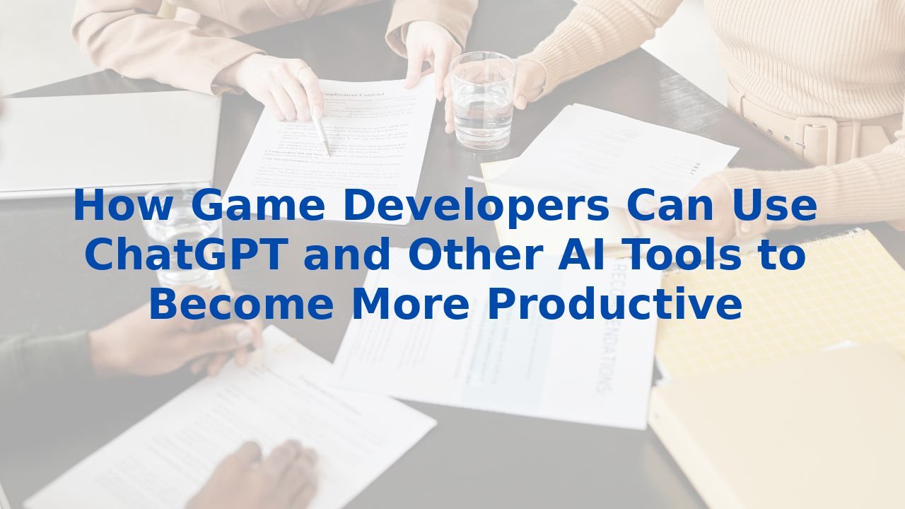 How Game Developers Can Use ChatGPT and Other AI Tools to Become More Productive