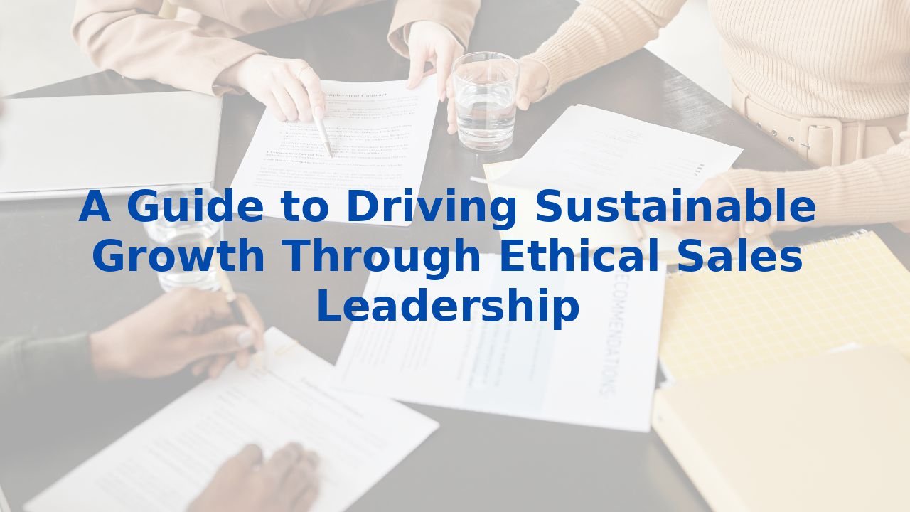 A Guide to Driving Sustainable Growth Through Ethical Sales Leadership