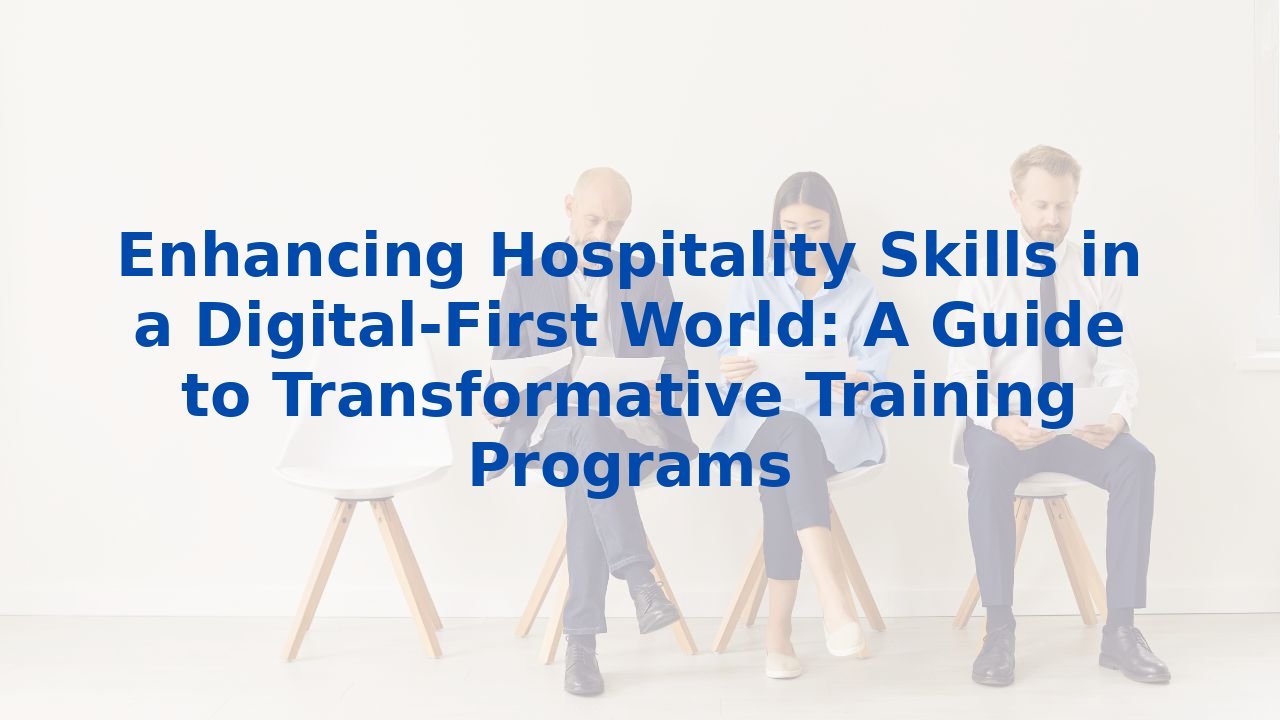 Enhancing Hospitality Skills in a Digital-First World: A Guide to Transformative Training Programs