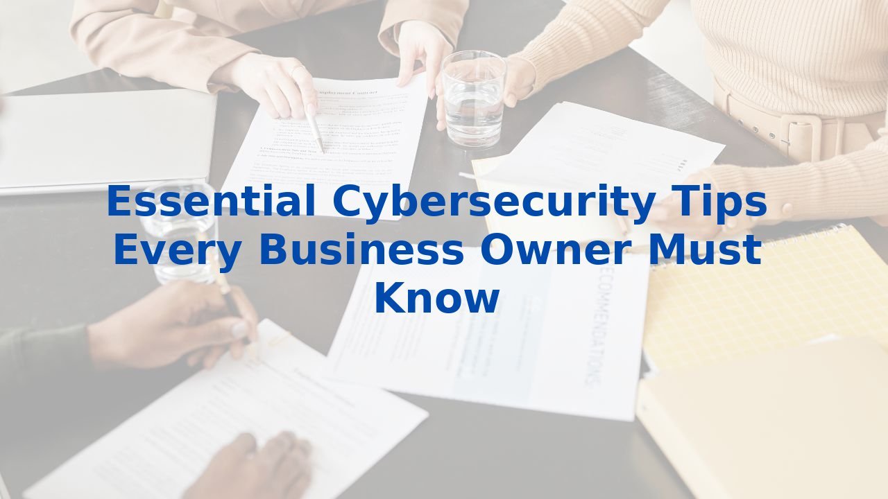 Essential Cybersecurity Tips Every Business Owner Must Know