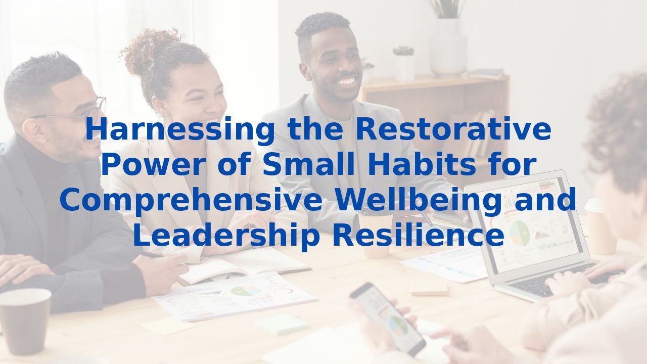 Harnessing the Restorative Power of Small Habits for Comprehensive Wellbeing and Leadership Resilience