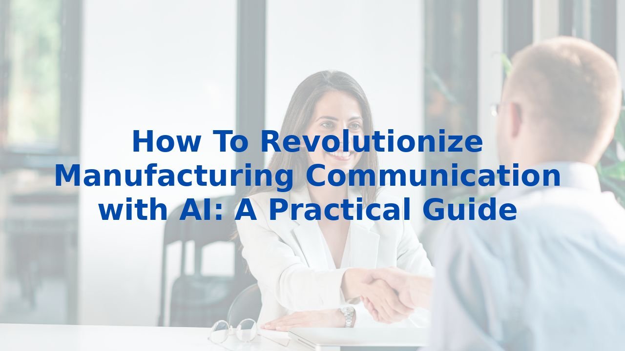 How To Revolutionize Manufacturing Communication with AI: A Practical Guide