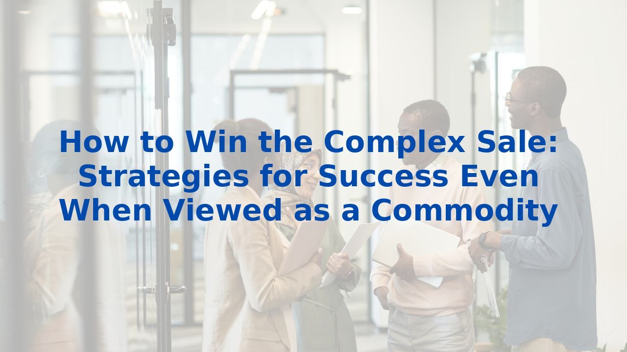 How to Win the Complex Sale: Strategies for Success Even When Viewed as a Commodity