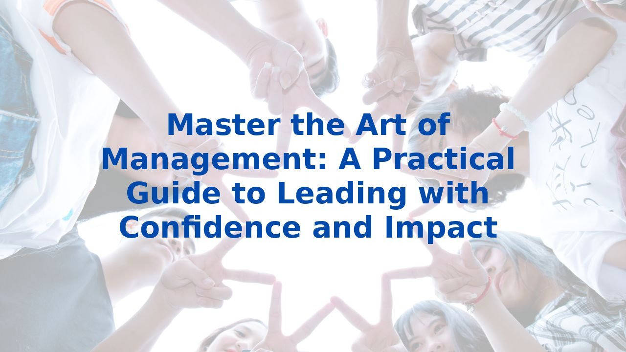 Master the Art of Management: A Practical Guide to Leading with Confidence and Impact