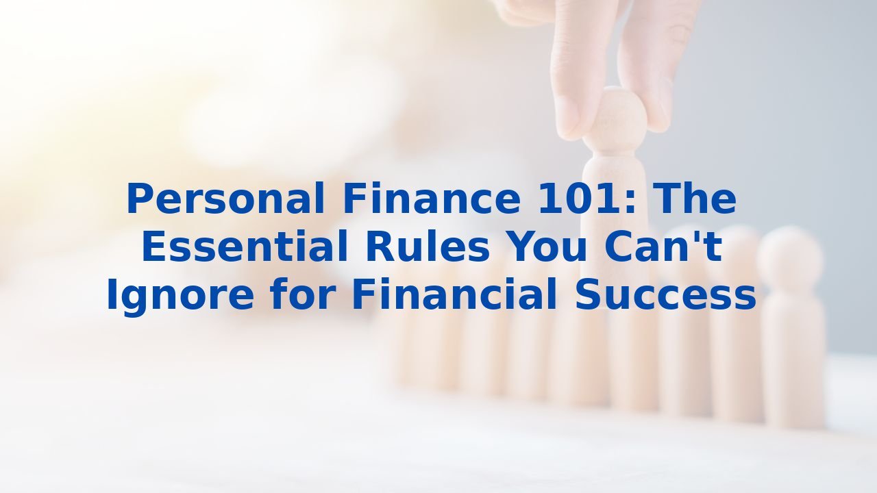 Personal Finance 101: The Essential Rules You Can't Ignore for Financial Success