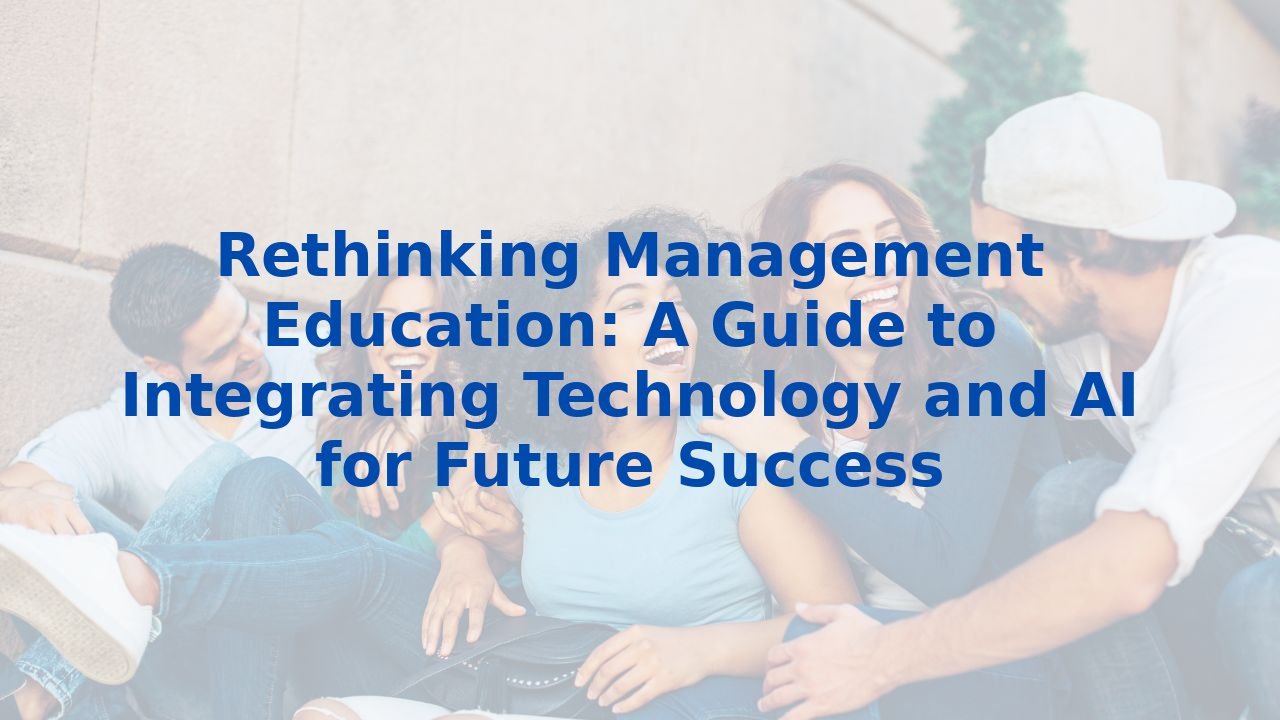 Rethinking Management Education: A Guide to Integrating Technology and AI for Future Success