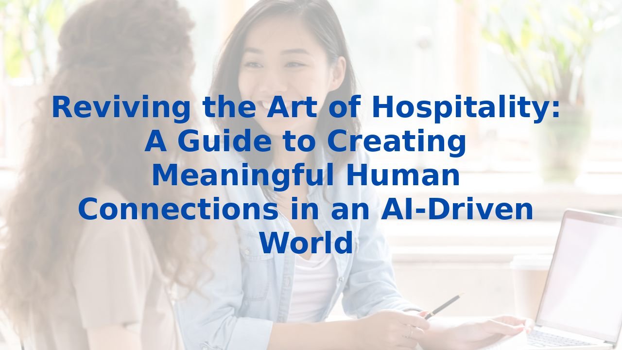 Reviving the Art of Hospitality: A Guide to Creating Meaningful Human Connections in an AI-Driven World