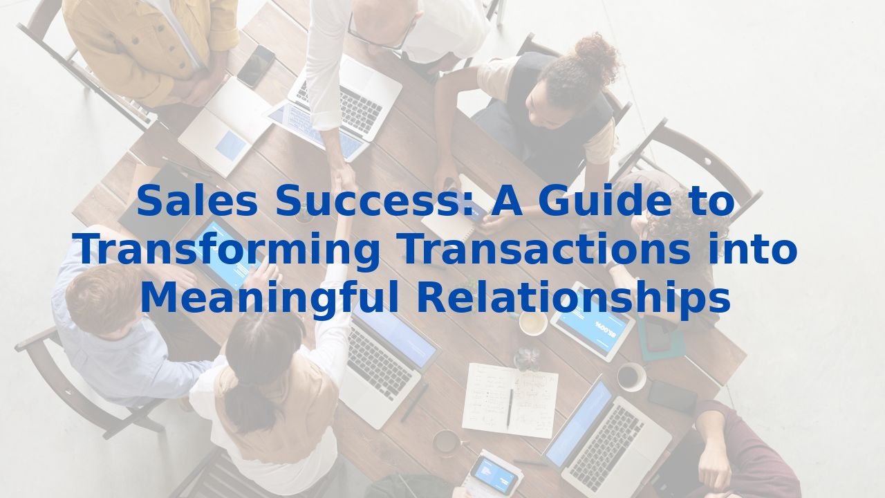 Sales Success: A Guide to Transforming Transactions into Meaningful Relationships