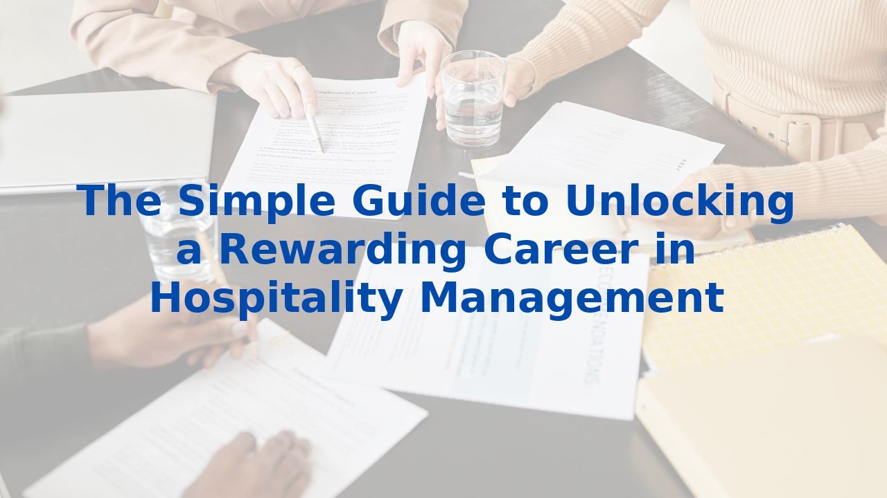 The Simple Guide to Unlocking a Rewarding Career in Hospitality Management