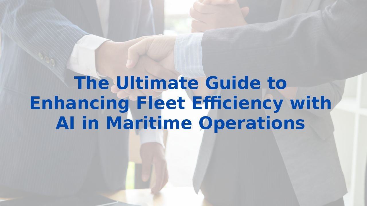 The Ultimate Guide to Enhancing Fleet Efficiency with AI in Maritime Operations