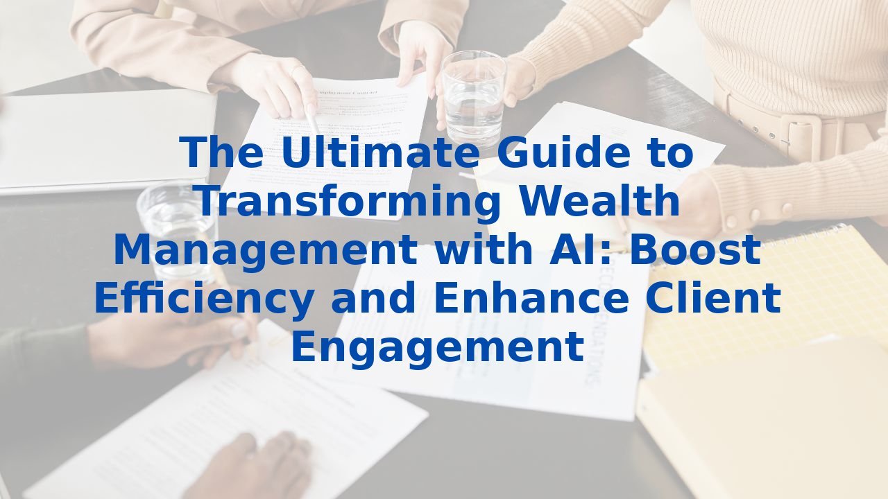 The Ultimate Guide to Transforming Wealth Management with AI: Boost Efficiency and Enhance Client Engagement