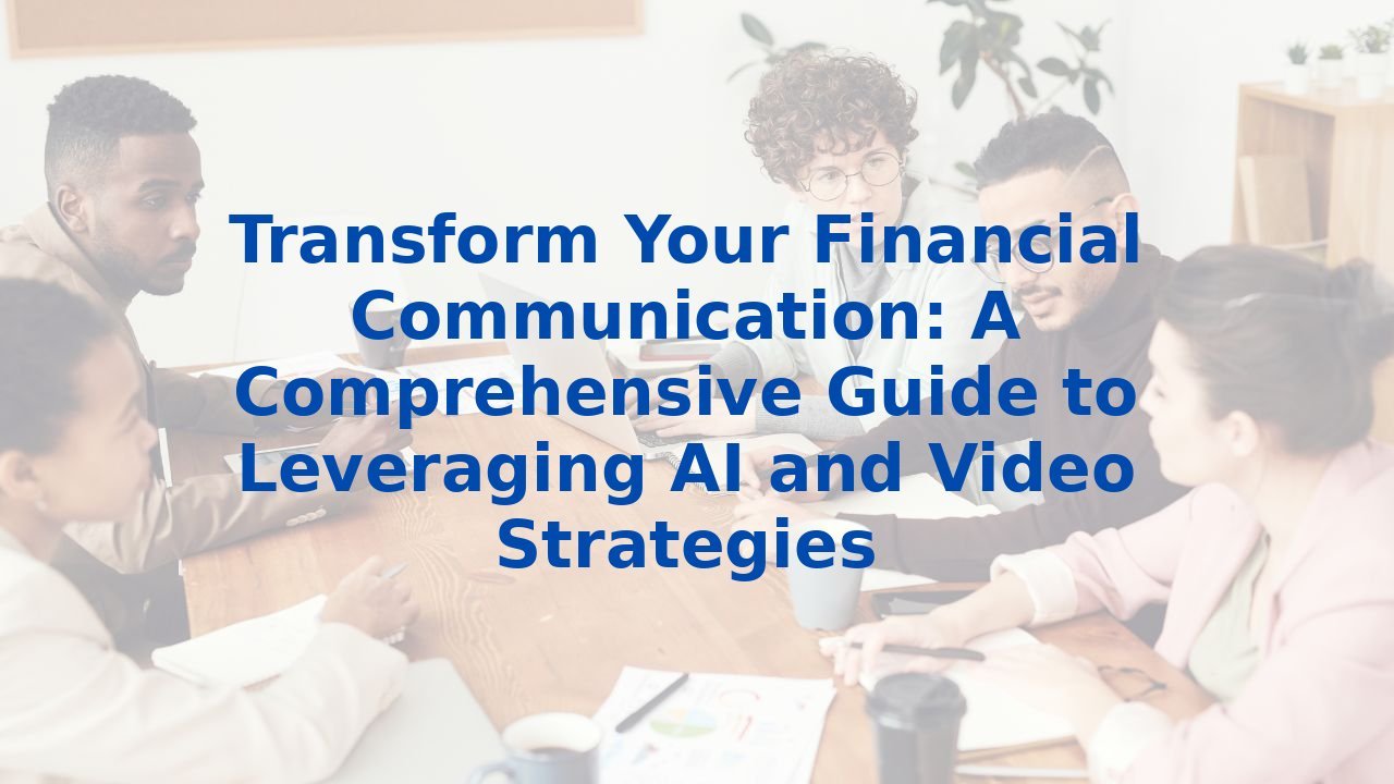 Transform Your Financial Communication: A Comprehensive Guide to Leveraging AI and Video Strategies