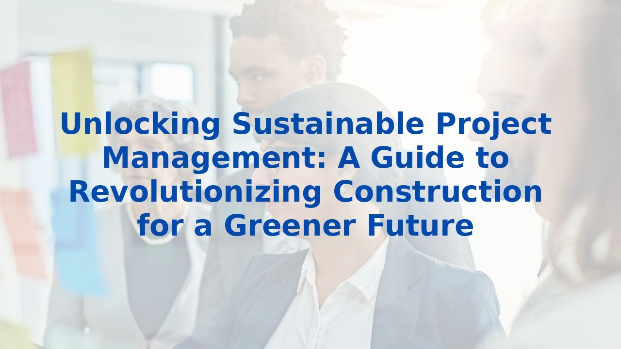 Unlocking Sustainable Project Management: A Guide to Revolutionizing Construction for a Greener Future