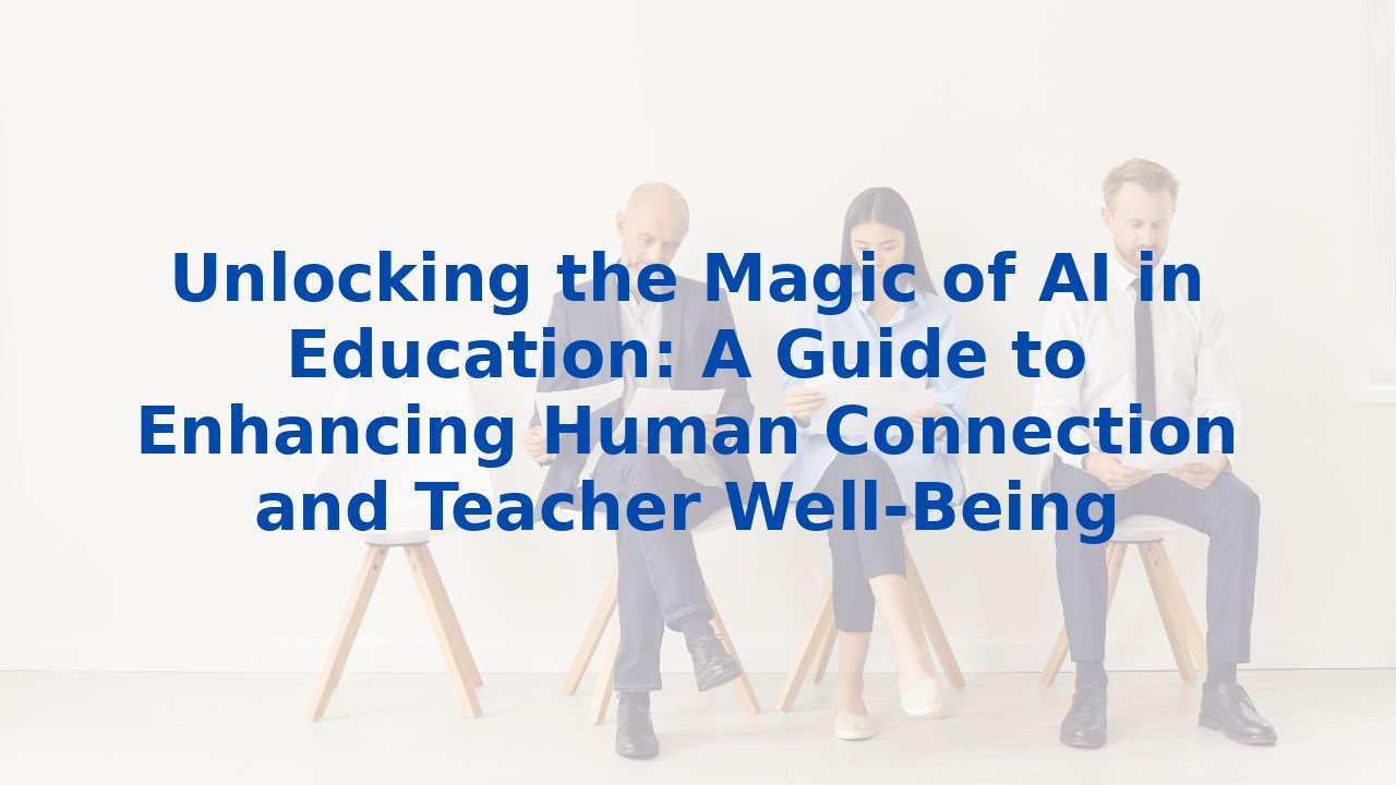 Unlocking the Magic of AI in Education: A Guide to Enhancing Human Connection and Teacher Well-Being