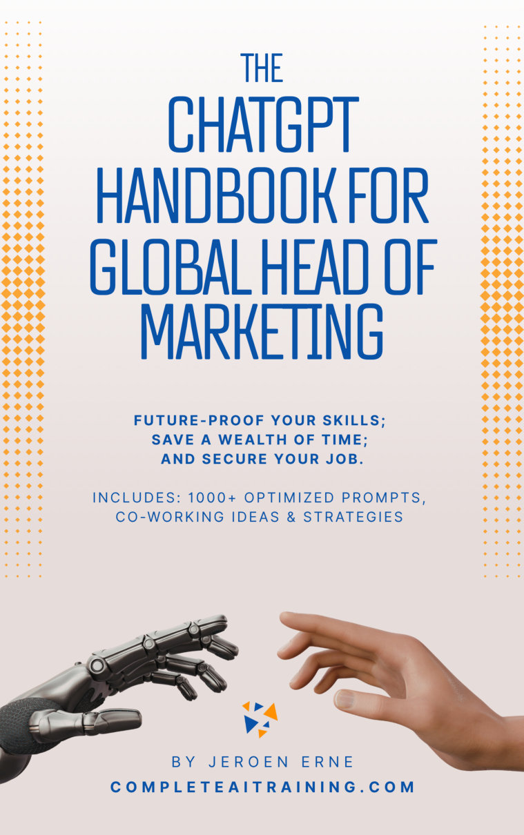 Cover of The ChatGPT Handbook for Global Head of Marketing