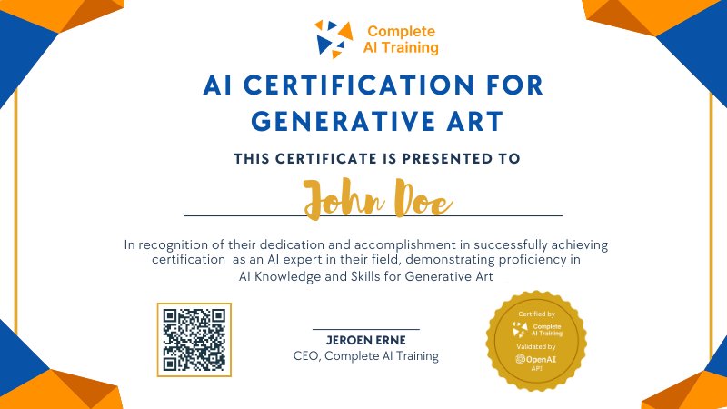 AI Certifications for Generative Art