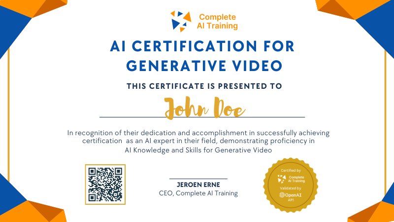 AI Certifications for Generative Video