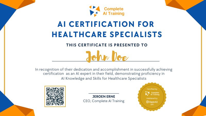 AI Certifications for Healthcare Specialists