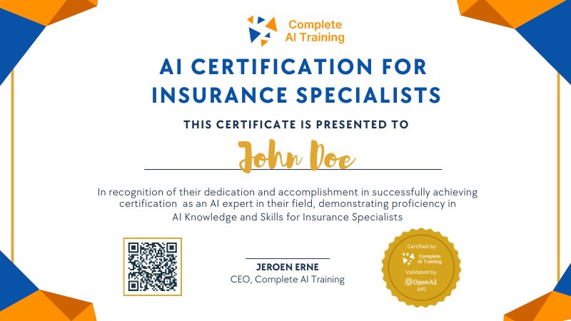 AI Certifications for Insurance Specialists