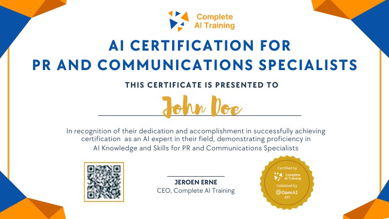 AI Certifications for PR and Communications Specialists