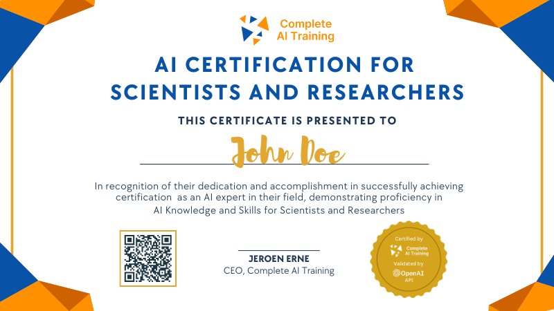 AI Certifications for Scientists and Researchers