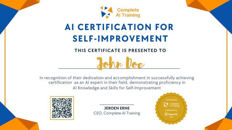 AI Certifications for Self-Improvement