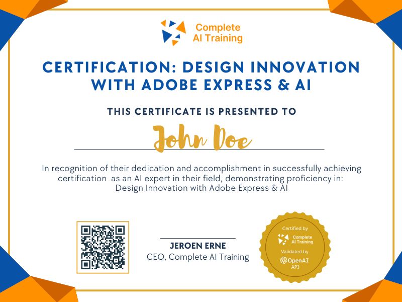 Certification: Design Innovation with Adobe Express & AI