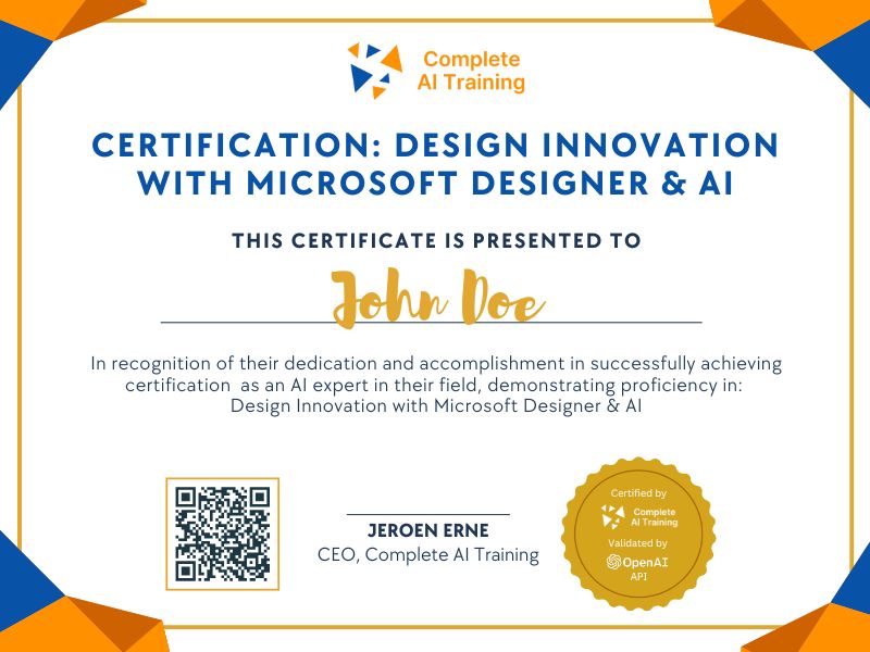 Certification: Design Innovation with Microsoft Designer & AI