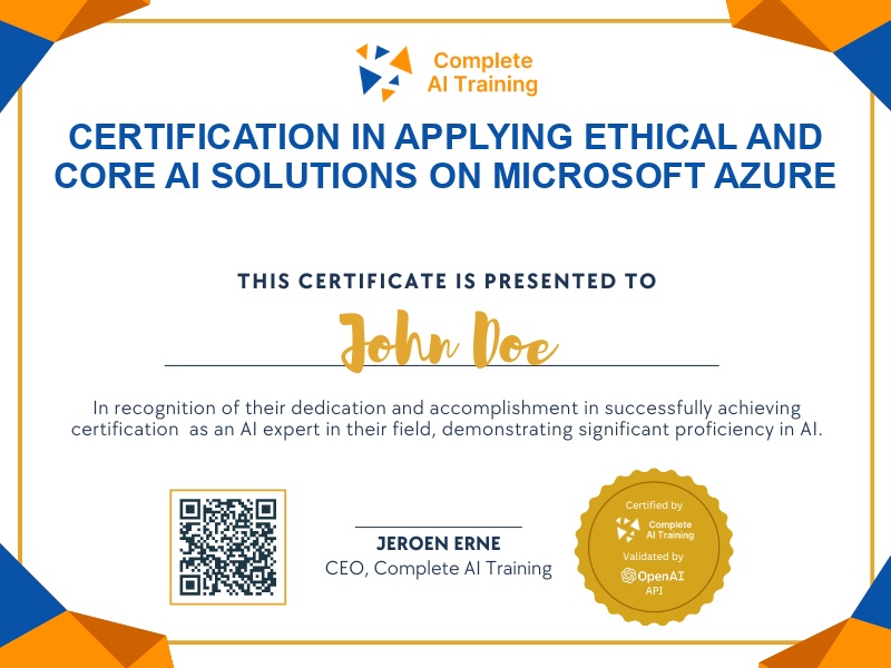 Certification in Applying Ethical and Core AI Solutions on Microsoft Azure