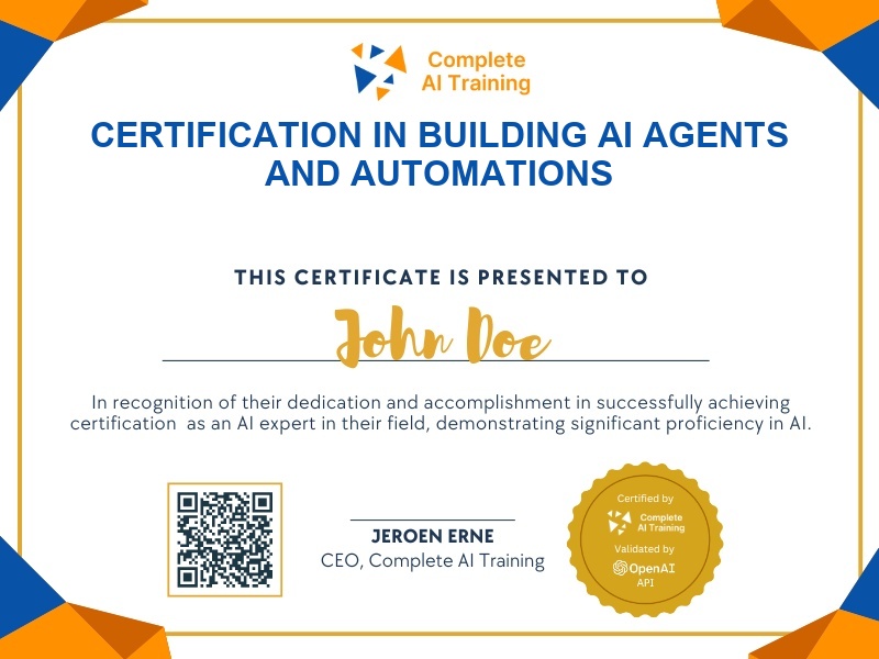 Certification in Building AI Agents and Automations