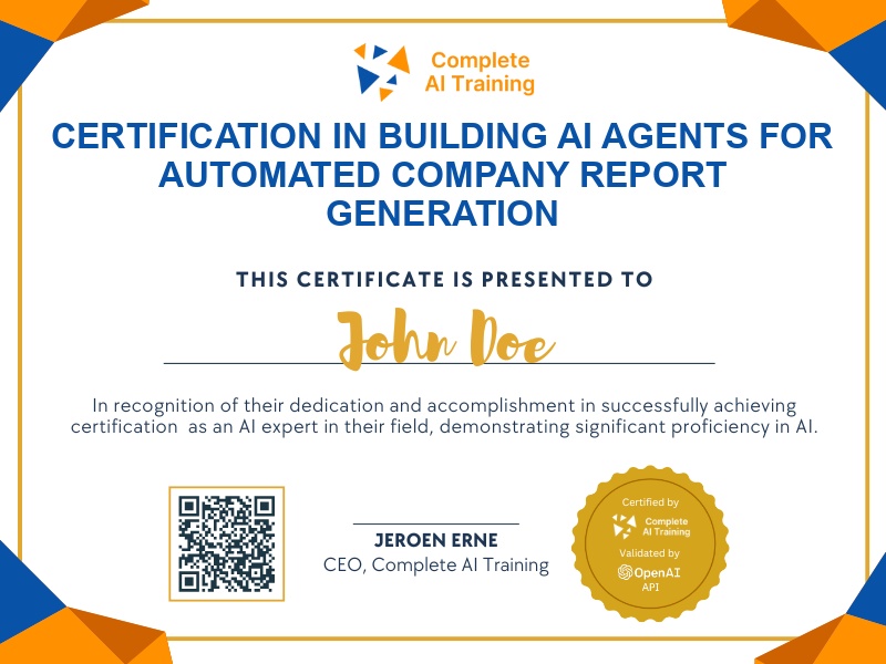 Certification in Building AI Agents for Automated Company Report Generation